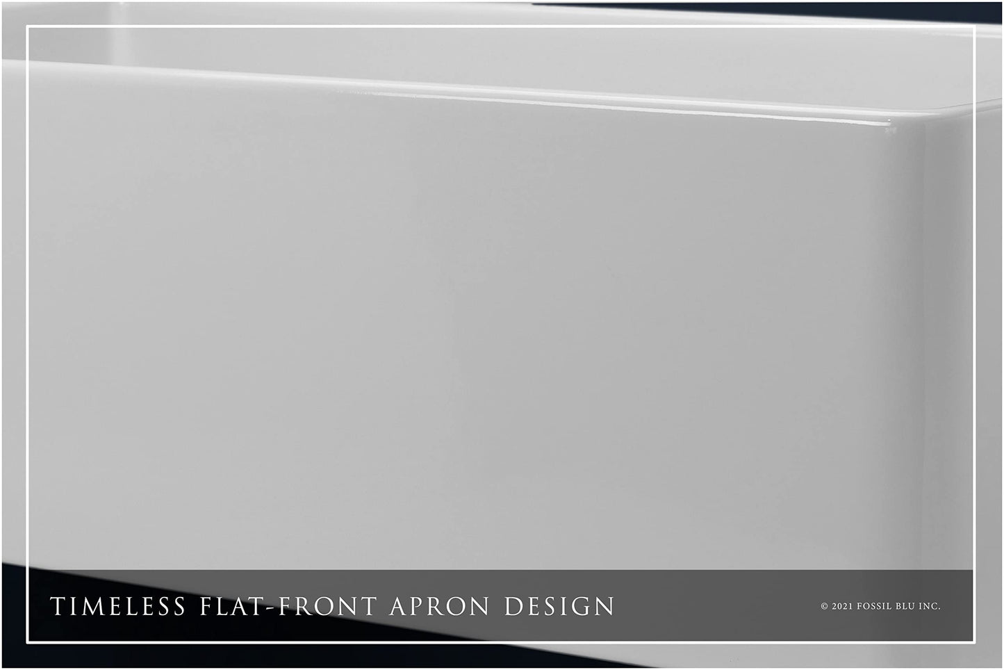 FSW1008AC LUXURY 36-INCH SOLID FIRECLAY FARMHOUSE SINK IN WHITE, ANTIQUE COPPER ACCS, FLAT FRONT