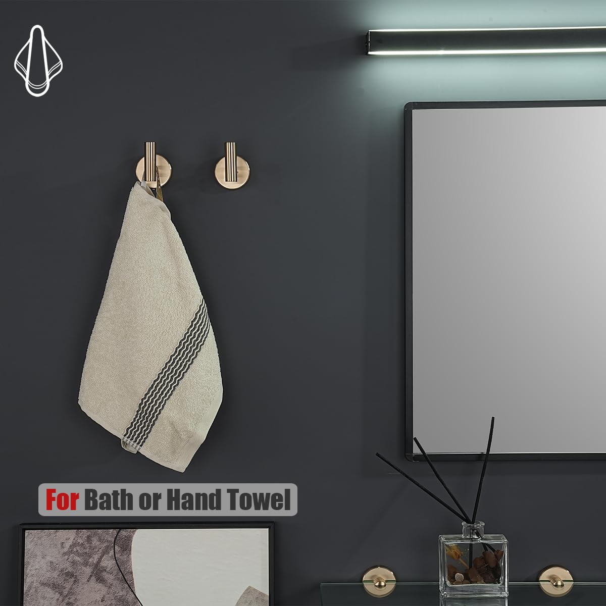 JQK Bathroom Hardware Set, 5-Piece Bath Accessories Set Champagne Bronze Wall Mount Includes 24 in Towel Bar, 9 in HT Bar, TP Holder, Towel Hook x 2, BAS105-CB