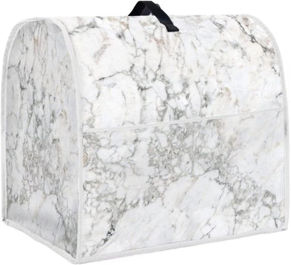 Stand Mixer Cover Compatible with Kitchen Aid Mixer, White Marble Print Dustproof Cover with Pockets for Tilt Head