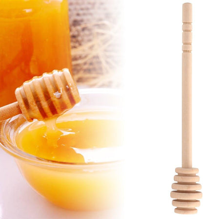 50Pcs/set Mini Honey Dipper, Wooden Muddler Stick, Individually Wrapped, 10.5cm, Wedding Party Favors