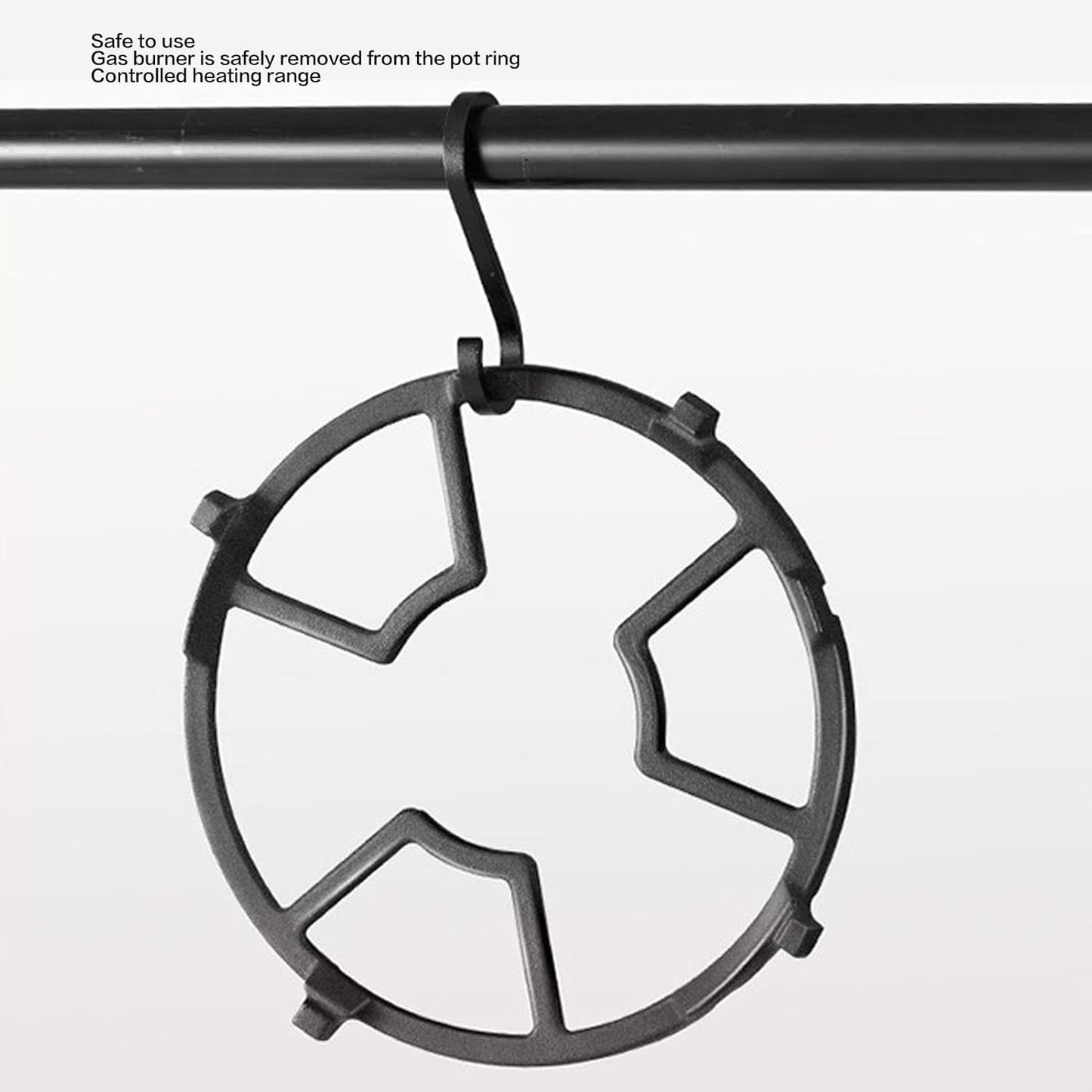 Cast Iron Wok, Non Slip Black Cast Iron Stove Rack for Frying Pans, Craft Pans, Carbon Steel Pans