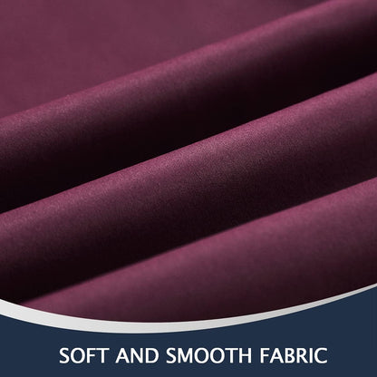 French Door Curtains for Doorways, Thermal Insulated Blackout Shades for French Doors, 2 Panels, Burgundy