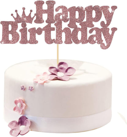 Rose Gold Birthday Sash Crown, 60 & Fabulous Sash and Tiara for Women, 60th Birthday Party Favor Supplies