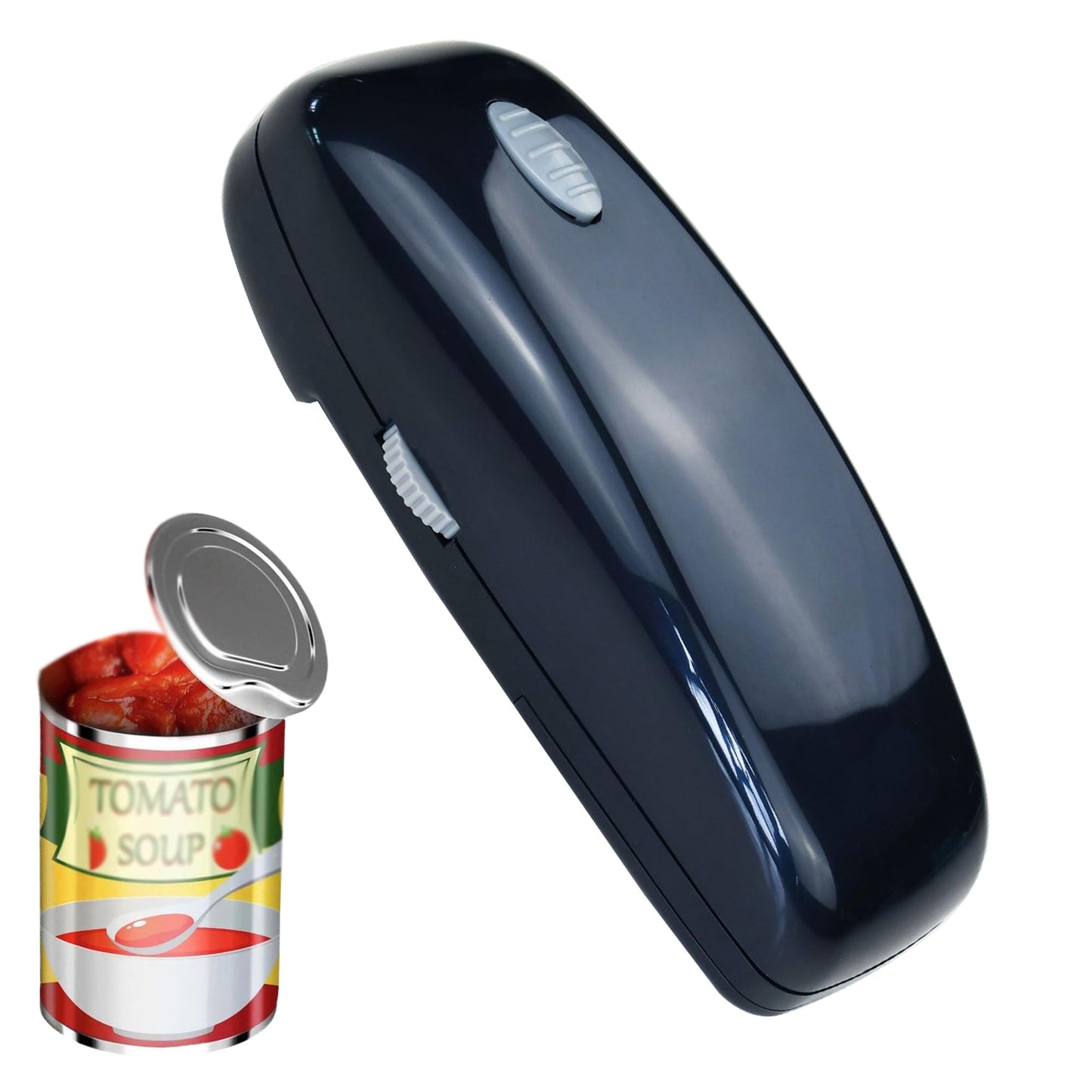 Black One Touch Electric Can Opener with Smooth Edge, Kitchen Gadget Automatic Can Opener for Seniors with Arthritis, Food Safety Battery Operated Can Opener for Almost All Can Sizes