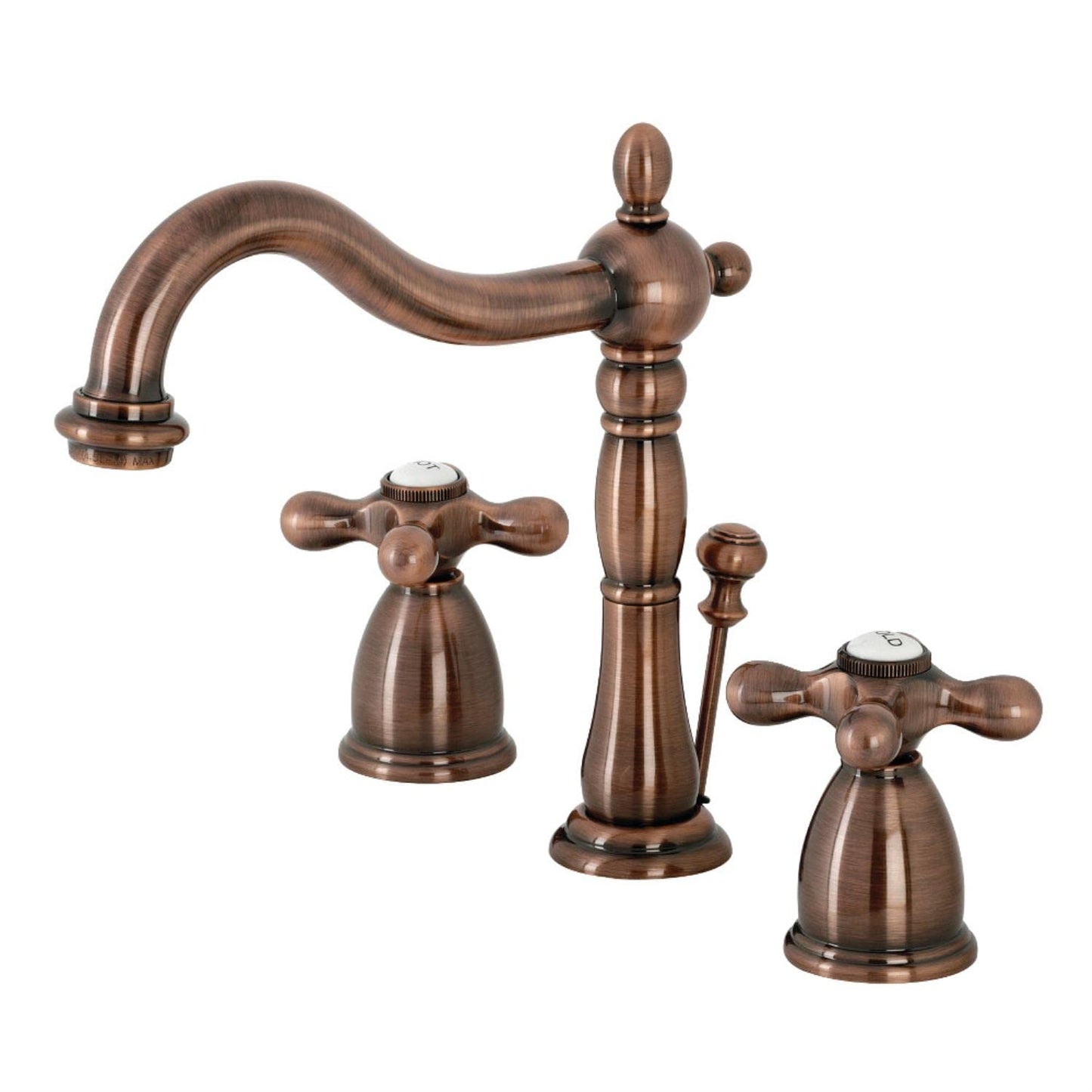Kingston Brass KB197AXAC Heritage Widespread Bathroom Faucet, Antique Copper, 11 x 6.5 x 8.06