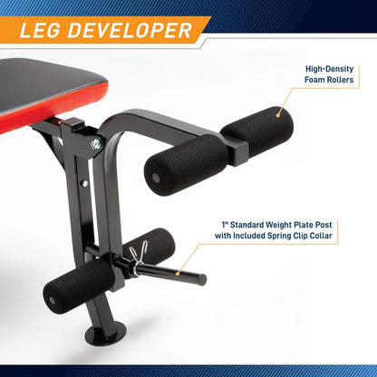 Marcy Standard Weight Bench with 80lbs to 100 lbs Vinyl-Coated Weight Set for Strength Training, Weight Lifting for Personal Home Gym