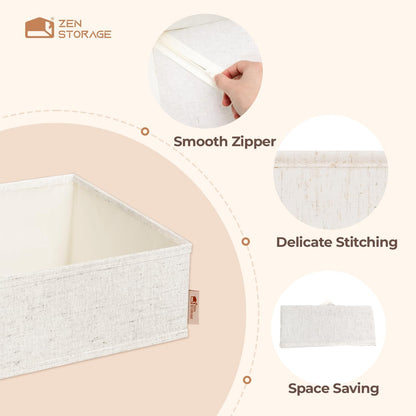 12Pack Closet Cotton Linen Drawer Organizer for Baby Clothes, Multi-Size Nursery Dresser Dividers for Clothes, Premium