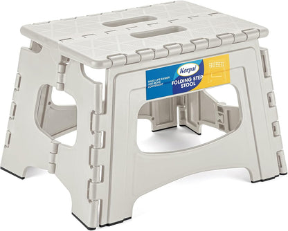 9" 300 lbs,Non-Slip Grey,1PC Korpai Upgrade Folding Step Stool for Adults and Kids Holds Up to Folding Stools