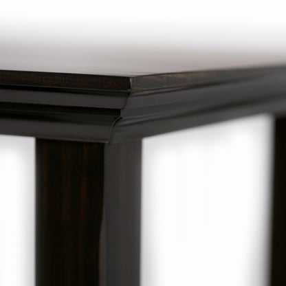 SIMPLIHOME Amherst Console Table - 48 Inch Wide Solid Wood Sofa Table in Hickory Brown, Transitional Storage Table for Entryway or Living Room with 2 Deep Drawers and Large Open Shelf