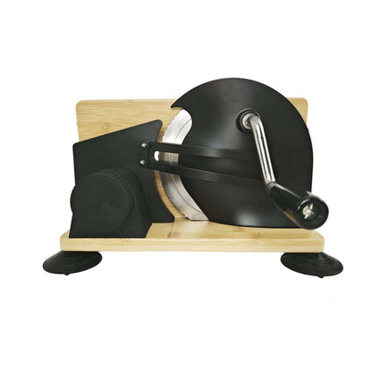 Sourdough Bread Slicer Machine Adjustable Thickness Stainless Steel Blade Bread Sourdough Cutter with 6 Large Suction Cups Foldable Compact Design Non-Slip Base for Homemade Bread Slicing (Black)