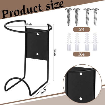 CroBlissful 4 Pcs Spray Bottle Holder Wall Mount Heavy Duty Spray Bottle Rack Stainless Steel Storage Rack Garage Can Organizer Craft with Hardware (Black)
