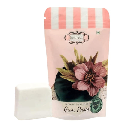 Confect White Gum Paste for Cake Decorating | Chef-Grade Sugar Paste for Making Elegant Roses, Flowers, Ruffles & Leaves | Perfect for Christmas Cakes & Fondant Decorations | Vegan, Gluten-Free, Nut-Free, Palm Oil-Free- 8.8 Oz