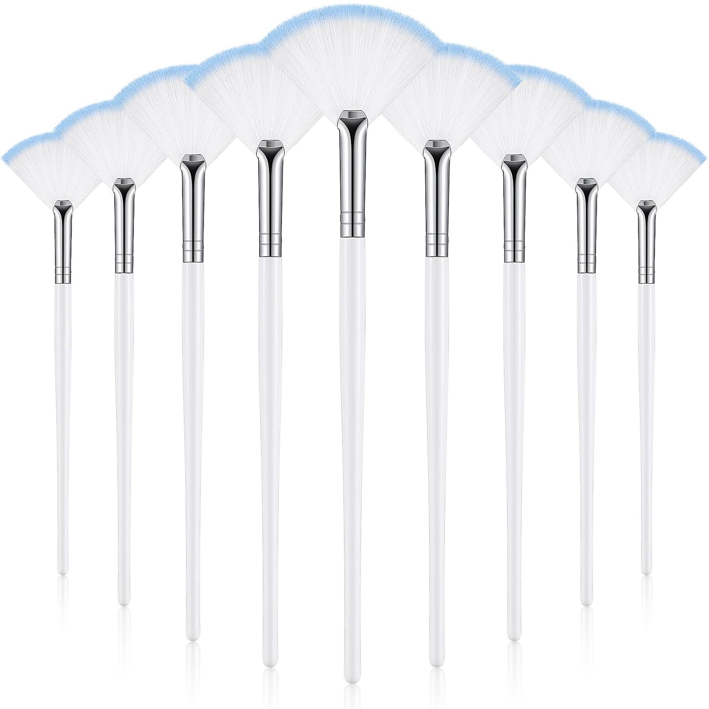 9 Pieces Facial Fan Mask Brushes, Soft Facial Applicator Brushes Tools for Peel Glycolic Makeup for Mud Cream(Champagne)