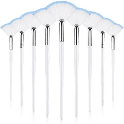 9 Pieces Facial Fan Mask Brushes, Soft Facial Applicator Brushes Tools for Peel Glycolic Makeup for Mud Cream(Champagne)