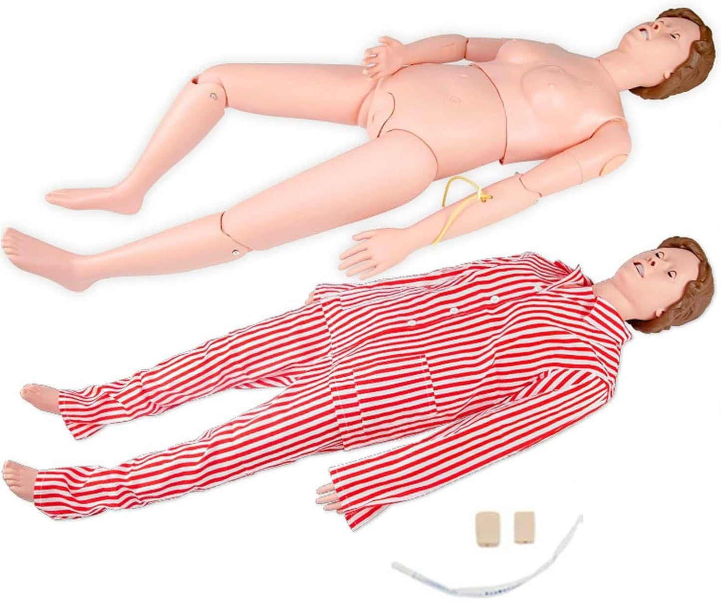 Nursing Training Mannequin, Full Body Model Female Patient Care Medical Manikin with 3 Muscle Module & Patient Gown, Can Be Done 24 Item Basic Nursing Operations.
