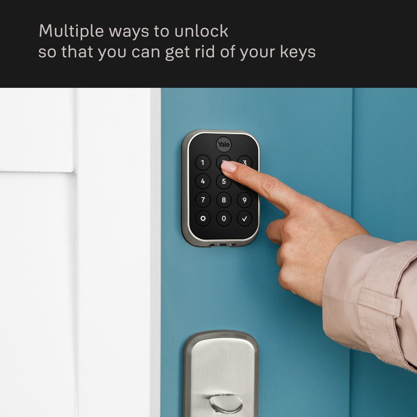 Yale Security Assure Lock 2 Deadbolt, Black Suede Keyed Smart Entry Door Lock with Wi-Fi Connected Keypad for Code Entry and Remote Access, YRD410-WF1-BSP