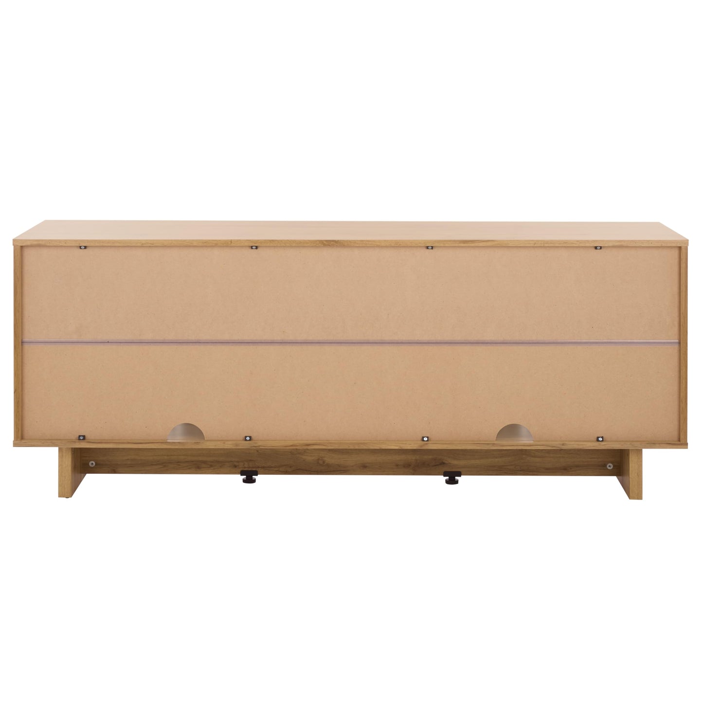 SAFAVIEH Quaid TV Stand for up to 65" Flatscreen, Oak Finish, 4 Doors, Entertainment Media Console (MED3103C)
