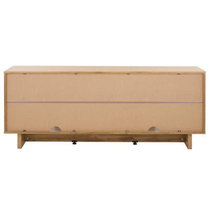 SAFAVIEH Quaid TV Stand for up to 65" Flatscreen, Oak Finish, 4 Doors, Entertainment Media Console (MED3103C)