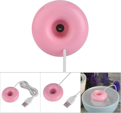 Mini Donut USB Humidifier, Portable Atomization Spray Humidifier for Home Office Car (Roseate)
