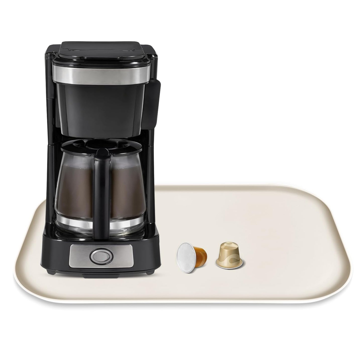 TOHONFOO Silicone Coffee Mat with Lip, 19.7'' x 15'' Heavy Duty Bar Mat, Coffee Tray for Countertop Fit Under Machine Pot Espresso Machine, Grey