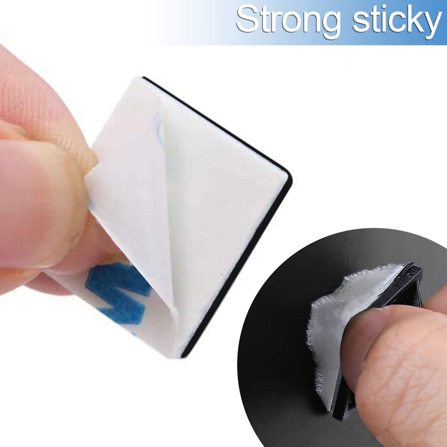 Zip Tie Mounts - SeuYeugX 100PCS Cable Self Adhesive Mounts Set for Wire Management with Stick Pads Anchors Clips Squares Holders (Black)