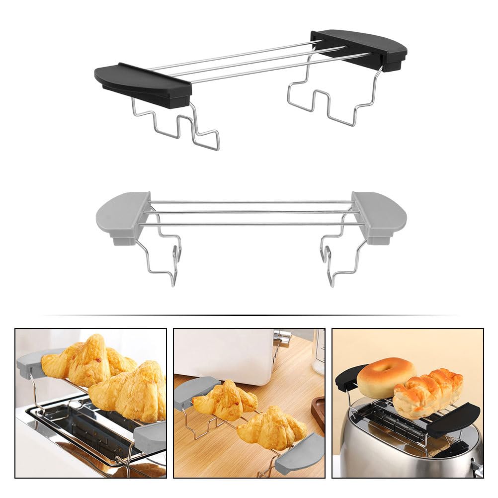 Kichvoe Toaster Warming Rack 2-Pack Stainless Steel Bread Slice Holder Sandwich Rack Universal Toast Machine Accessory Compact 10.23X3.62X0.78In Kitchen Use