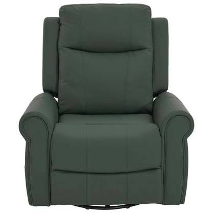 Christopher Knight Home Hayezi 270° Swivel Rocker Recliner, Massage and Heating Chair, PU Leather Living Room Manual Recliner with Dual Reclining Positions & Side Pocket, for Nursery Bedroom, Green