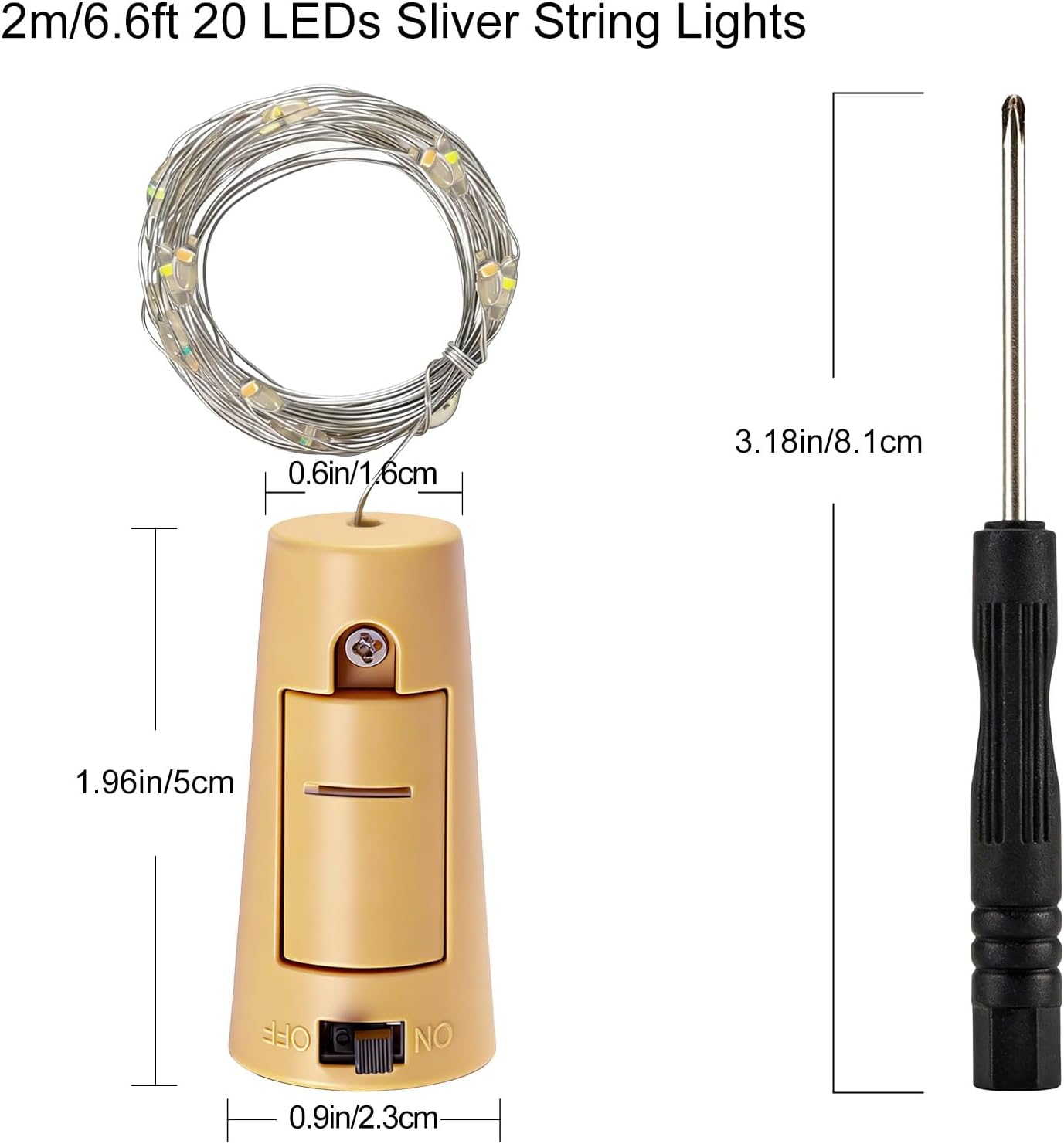 15 Pack 20 6.5 VOOKRY Wine Bottle Lights with Cork, LED ft Cork Lights Battery Operated Mini Copper Wire Bottle Lights