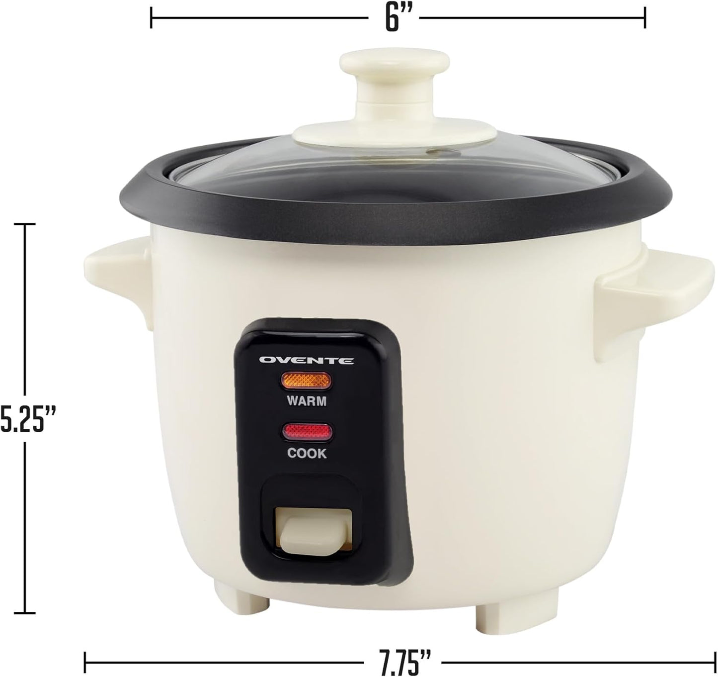 OVENTE Electric Rice Cooker, Non-Stick Aluminium Pot, Automatic Keep Warm, 4-Cup Cooked Rice