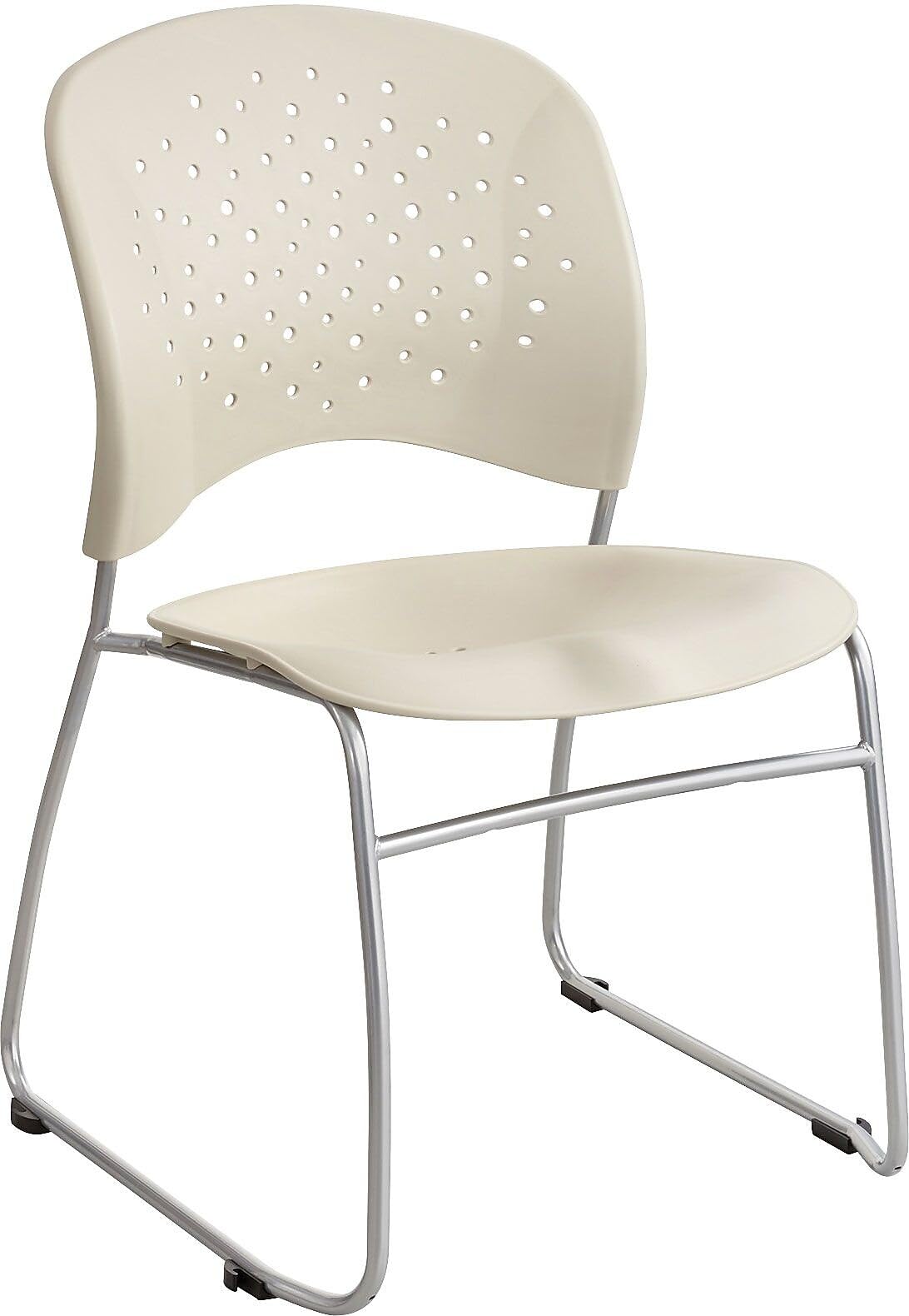 Safco Products 6804LT Reve Guest Chair Sled Base with Round Back, (Qty. 2), Latte