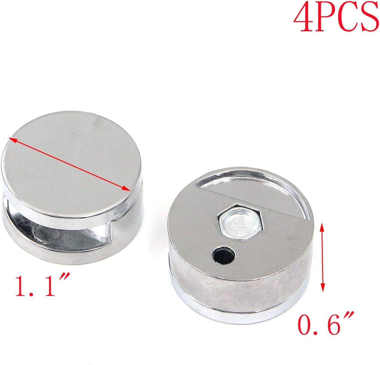 MY MIRONEY 4Pcs Zinc Alloy Mirror Clips, Floating Glass Clip Clamps for Wall-Mounted Bathroom Mirrors