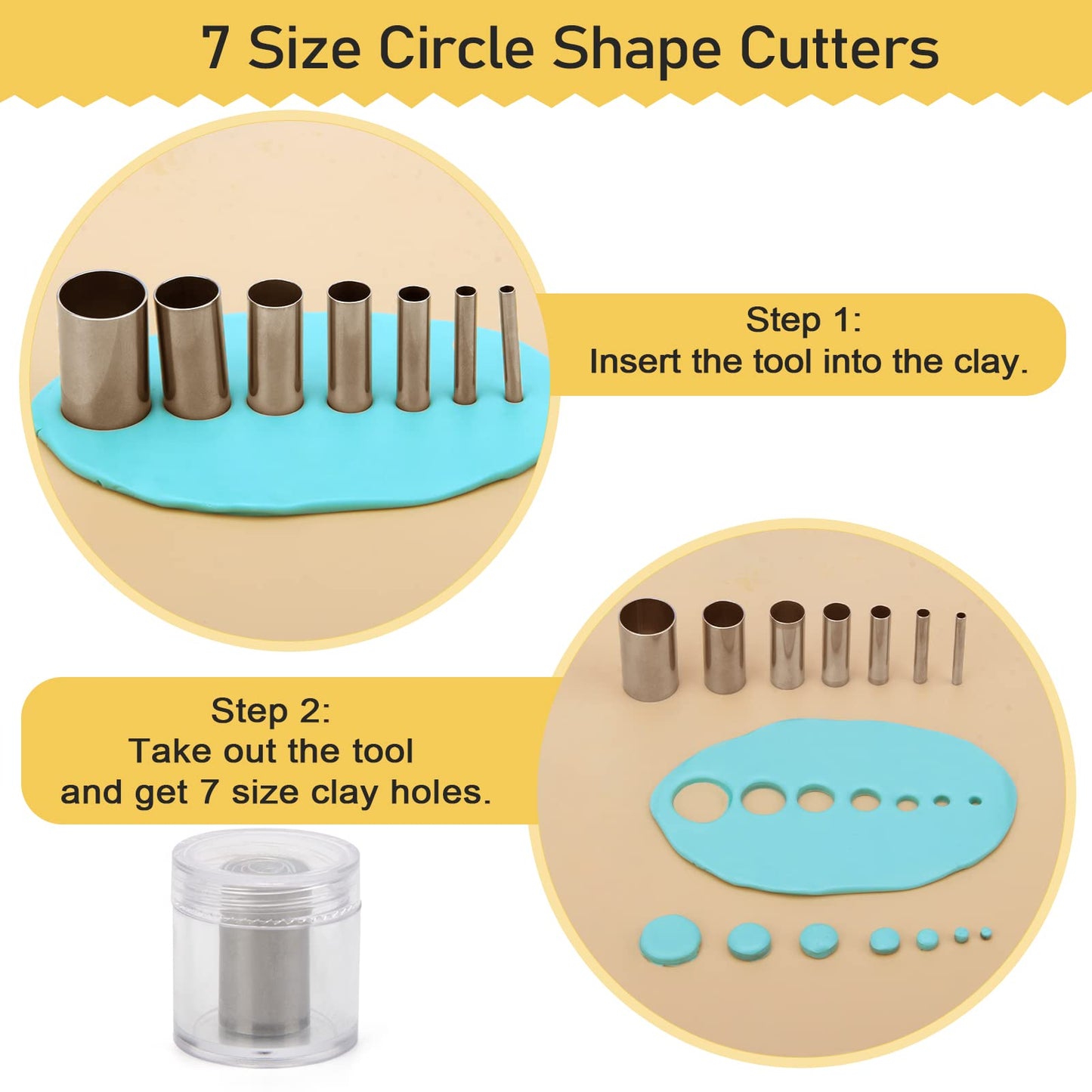 28Pcs Polymer Clay Cutter Tools, Pletpet Polymer Clay Tools Acrylic Roller/ 14 Sculpting Kits/ 7 Circle Shape Cutter/ 2 Acrylic Sheets for Press/ 2 Scarper/Needle Detail Shaping