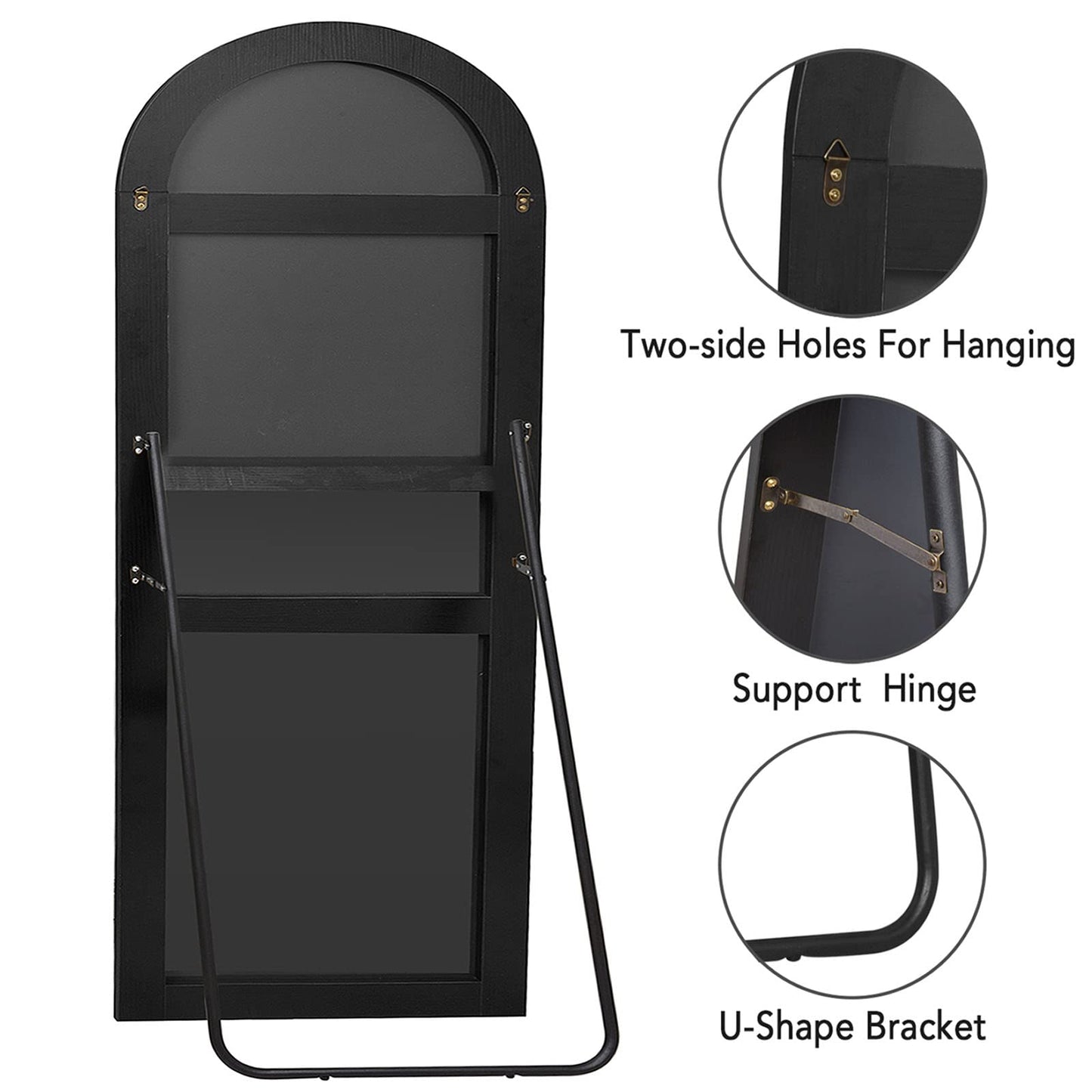 PexFix Full Length Mirror, 71''x31''Black Arched Mirror Large Floor Mirror Standing Leaning Hanging [71''x32''-Black]