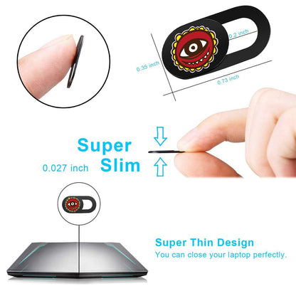 SIREG Webcam Cover Ultra Thin - Web Camera Cover fits Laptop,Tablet,Computer, Smartphone, Protect Your Privacy and Security,Strong Adhesive (Monkey-Black & 3 Pack)