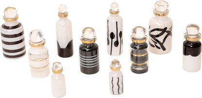 CraftsOfEgypt Genie Blown Empty Glass Mini Bottles Set of 20 Decorative Small Vials for Perfume, Essential Oils