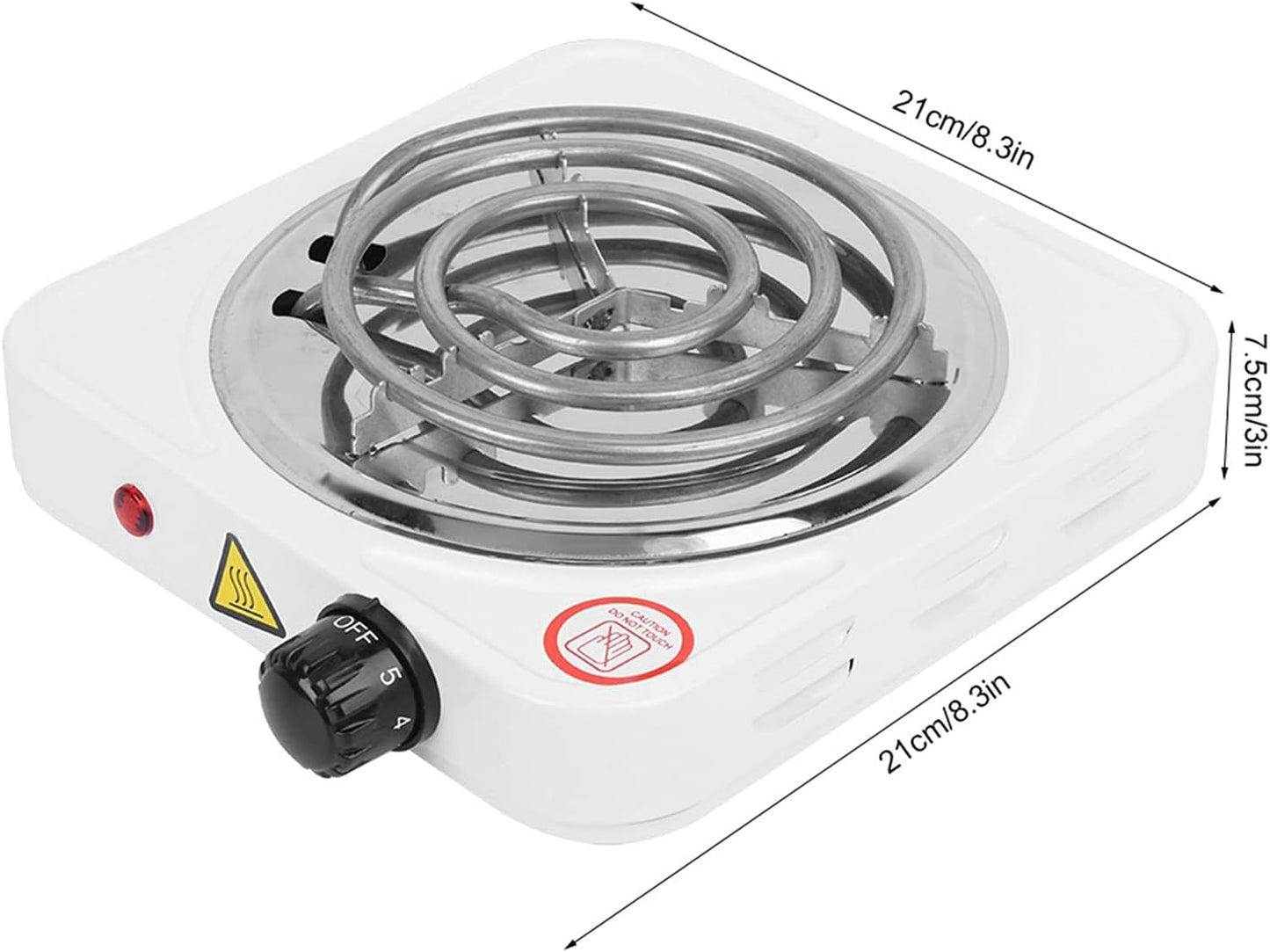 Electric Single Hot Plate Cooktop, 1000W Stainless Steel Portable Stove with Adjustable Temperature for Home Kitchen