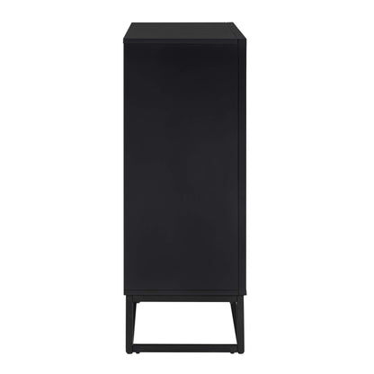SEI Furniture - Holly & Martin Frescan Color Changing Electric Fireplace - Transitional Design, Black Glass and Wood - Ideal for Living Room, Bedroom (FC1063059)