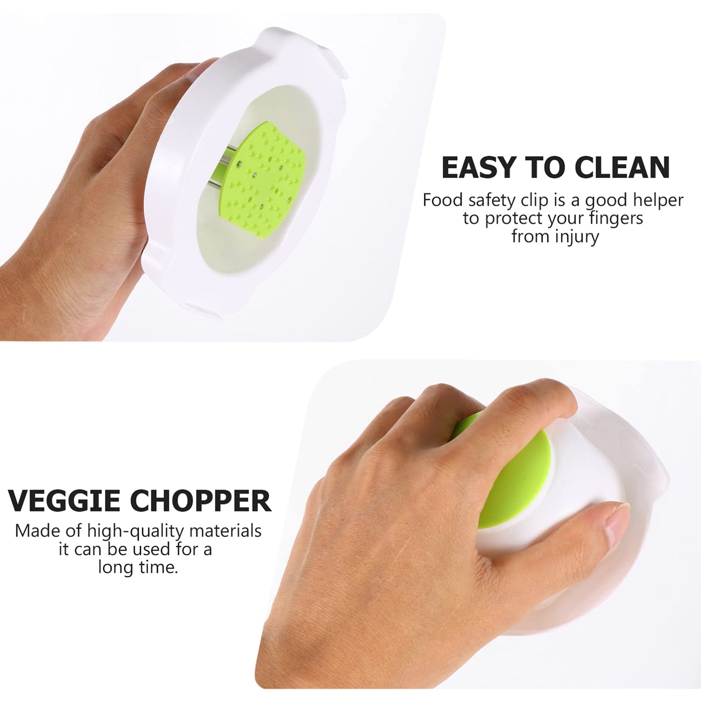 Hemoton Multi- Function Food Safety Holder Plastic Slicing Tool Food Slicer Cutter Finger Guard for Mandoline Slicer Grater Cutting (Green)