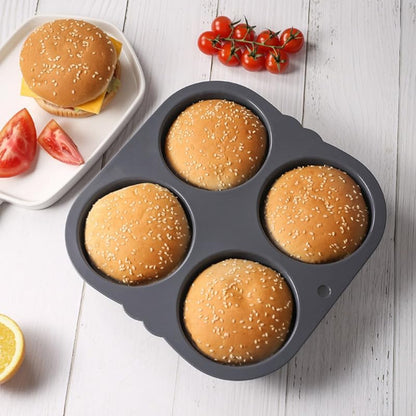 Silicone Hamburger Bun Pan, Multi Cavity Non-Stick Baking Mold for Making Buns, Household Baking Tool