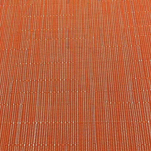 WAZAIGUR Placemats Set of 6 for Dining Table Heat-Resistant Washable Place Mats Woven Vinyl Kitchen Table Mats Easy to Clean,Orange