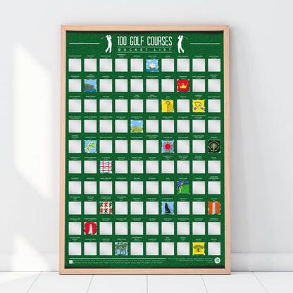 Gift Republic 100 Golf Courses Bucket List Poster