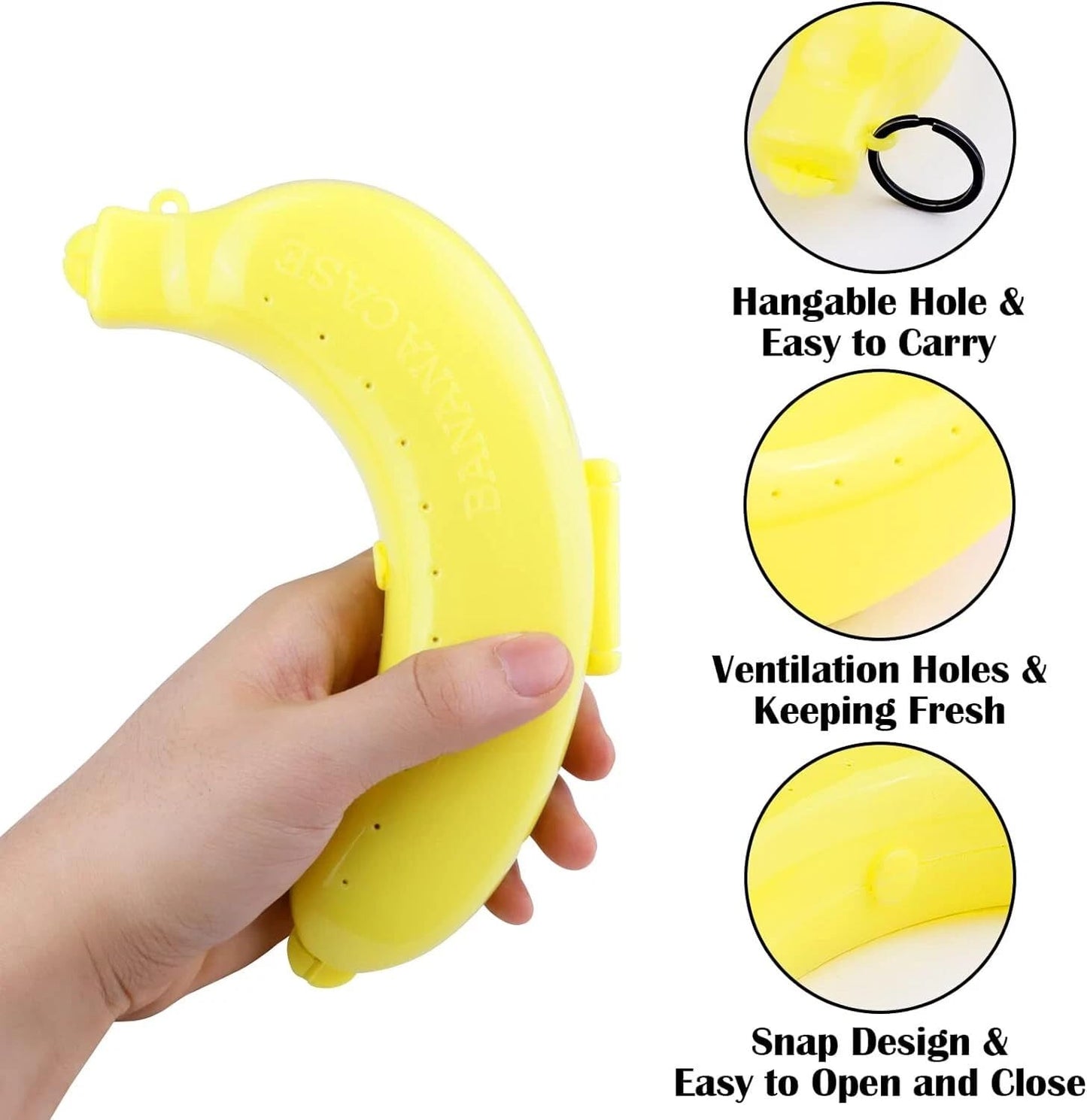 HywkingGrt 3pcs Banana Holder Case, Banana Keeper BPA-Free Outdoor Travel Case, Banana Container Outdoor Travel, Fruit Cover for Picnic, Hiking