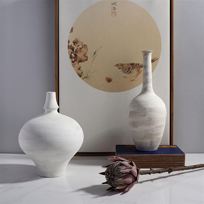 Large Ceramic Antique Stoneware Vase, Handcrafted Porcelain Flower Vase for Living Room, Bedroom, Office