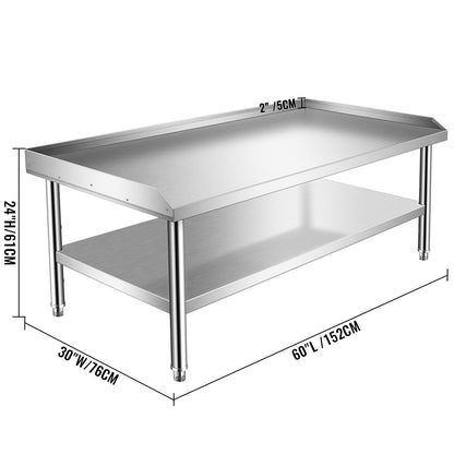 Prep Table Stainless Steel Worktable 30 x 60 x 24 Inches Equipment Grill Stand Table with Adjustable Storage Undershelf Commercial Workstation for Kitchen Restaurant