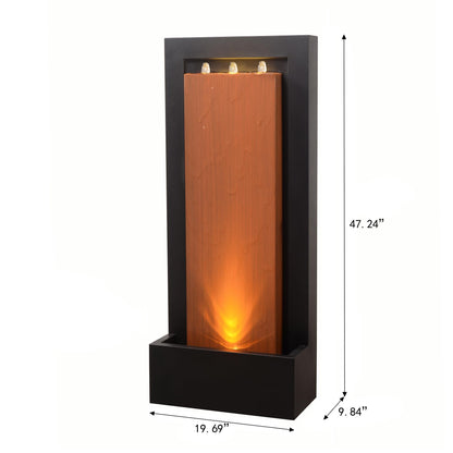 Zinc Metal Fountain with LED Lights - Rustic Elegance
