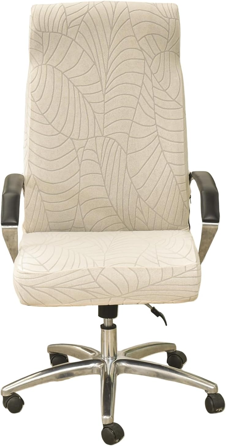 CRFATOP Office Chair Covers, Stretchable Desk Chair Cover with Zipper, Universal Rotating Computer Chair Slipcovers