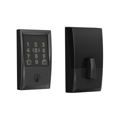 Schlage BE499WB CAM 619 Encode Plus WiFi Deadbolt Smart Lock, Keyless Entry Touchscreen Door Lock with Camelot Trim, Satin Nickel