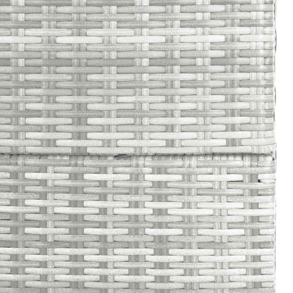 RCODSSK Poly Rattan Patio Storage Box Light Gray 59.1x39.4x39.4 Inches with Zipped Closure PE Liner, Outdoor Storage Chest for Cushions Pillows Blankets Towels, Powder-Coated Steel Frame