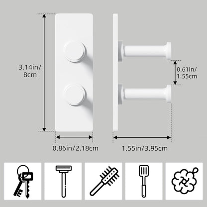 Shower Hook Inside Razor Holder - Adhesive Waterproof Wall Hook for Hanging Shower Accessories, White 4-Pack