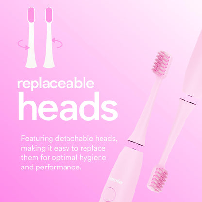 HISMILE Electric Toothbrush, 3 Brushing Modes, Smart Timer, Rechargeable Electric Tooth Brush for Adults and Children, Soft-Tapered Bristles, Mode Memory (Pink)